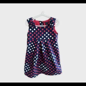 Tommy Hilfiger Dress Girl's Polka Dot  Blue Red White sleeveless dress size 4t